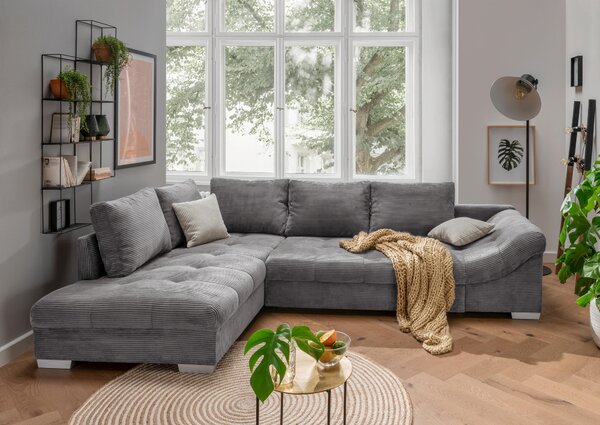 ROHOVÁ SEDAČKA, textil, sivá P & B - Sedačky, Online Only