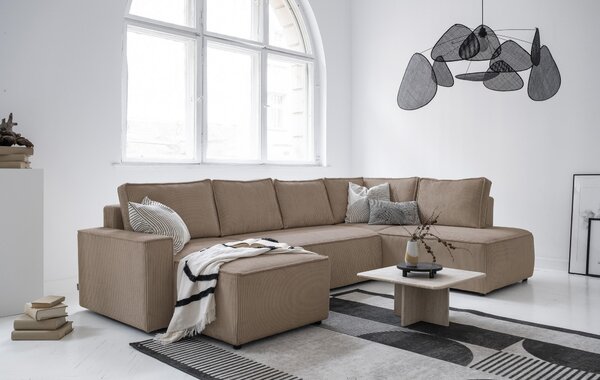 SEDACIA SÚPRAVA, textil, taupe MID.YOU - Sedačky, Online Only
