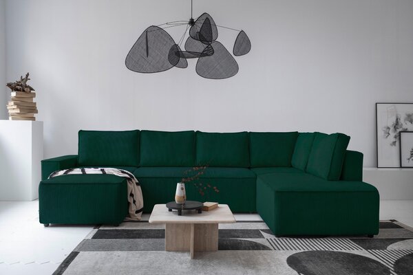 SEDACIA SÚPRAVA, textil, tmavozelená MID.YOU - Sedačky, Online Only