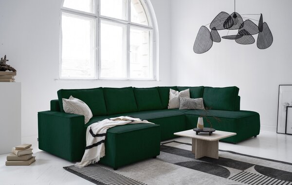 SEDACIA SÚPRAVA, textil, tmavozelená MID.YOU - Sedačky, Online Only