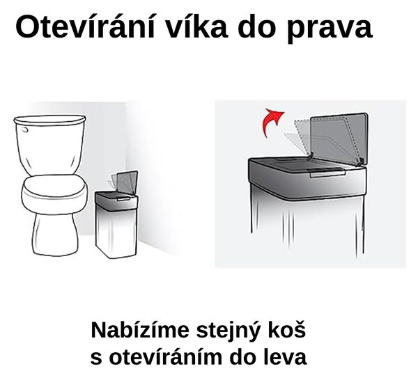 Bezdoteku Odpadkový kôš bezdotykový nerezový 1WING 15 L RIGHT