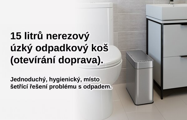 Bezdoteku Odpadkový kôš bezdotykový nerezový 1WING 15 L RIGHT