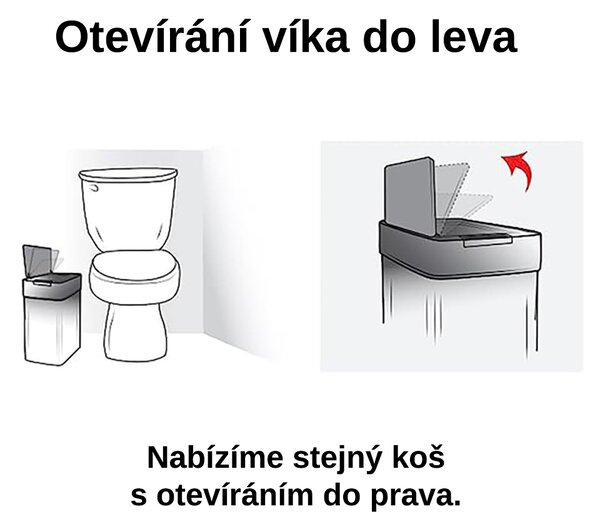 Bezdoteku Odpadkový kôš bezdotykový nerezový 1WING 15 L LEFT