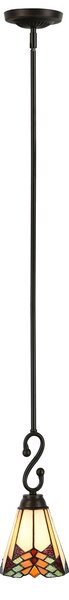 Vitrážová tiffany lampa stropná, luster Ø 15*119 cm