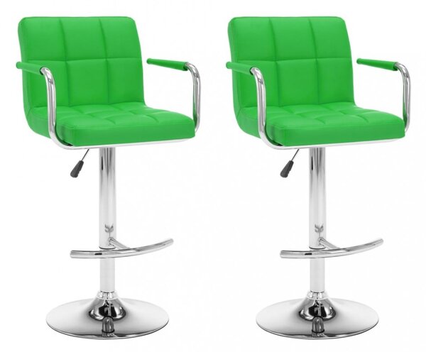 Barové stoličky 2 ks umelá koža / kov Dekorhome Zelená