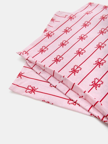 Sinsay - Sada obliečok na vankúše so srdiečkami z cukrových paličiek 2 pack - ružová