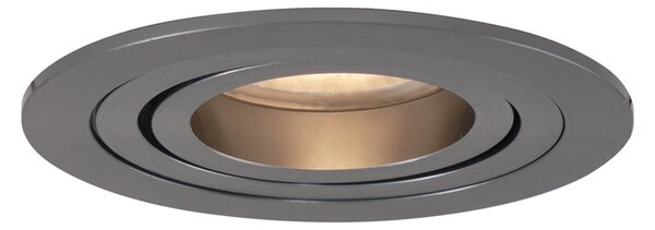 Moderné zapustené bodové svetlo tmavosivé GU10 50 mm okrúhle výkyvné - Rondoo