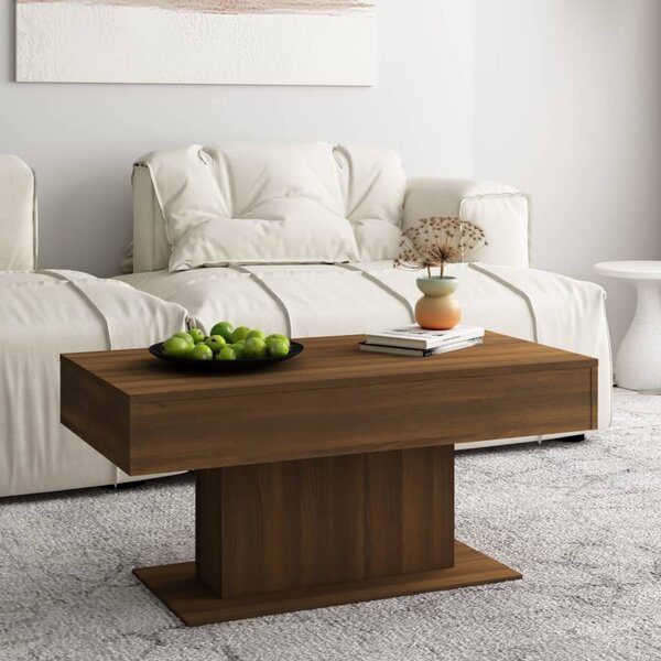 Konferenčný stolík hnedý dub 96x50x45 cm spracované drevo