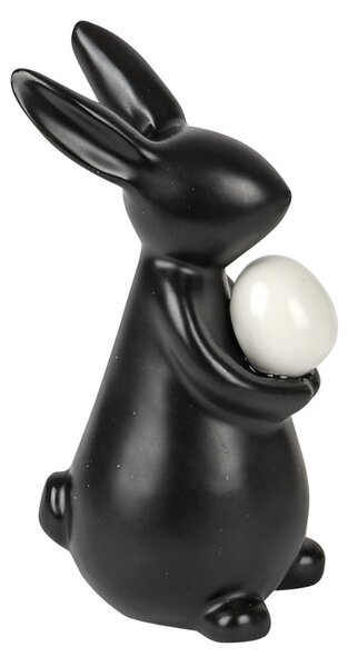 Čierny keramický zajačik Kalle, 15 cm (S)