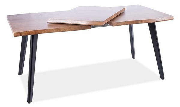 SIG Rozkladací jedálenský stôl FRESNO150(210)x90x76 dub/čierna