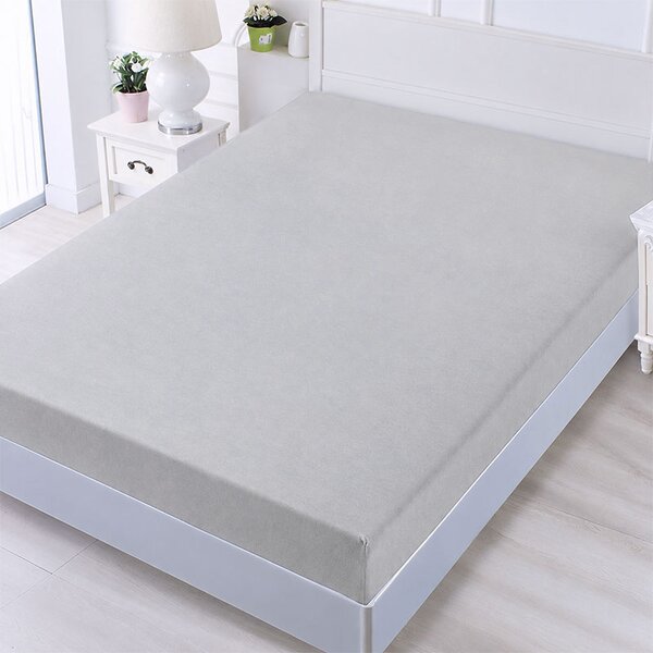 Bavlnené prestieradlo na postel 180x200+25 cm bledošedé (Prestieradlo na matrac 180x200cm s výškou 25cm)