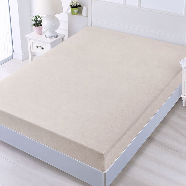 Bavlnené prestieradlo na postel 180x200+25 cm béžové (Prestieradlo na matrac 180x200cm s výškou 25cm)
