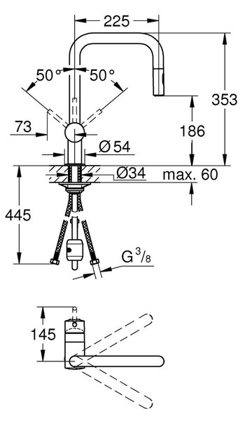 GROHE Minta - Páková drezová batéria, chróm 32322002