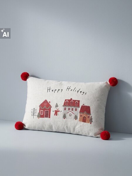 Sinsay - Vianočný vankúš s nápisom „Happy Holidays“ - viacfarebná