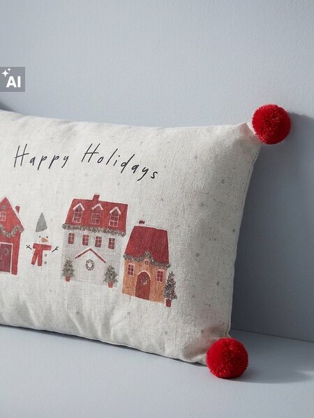 Sinsay - Vianočný vankúš s nápisom „Happy Holidays“ - viacfarebná