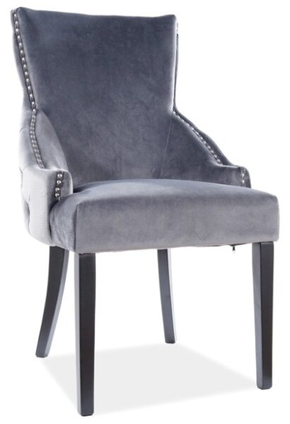 SIG Jedálenská stolička / kreslo GEORGE velvet sivé