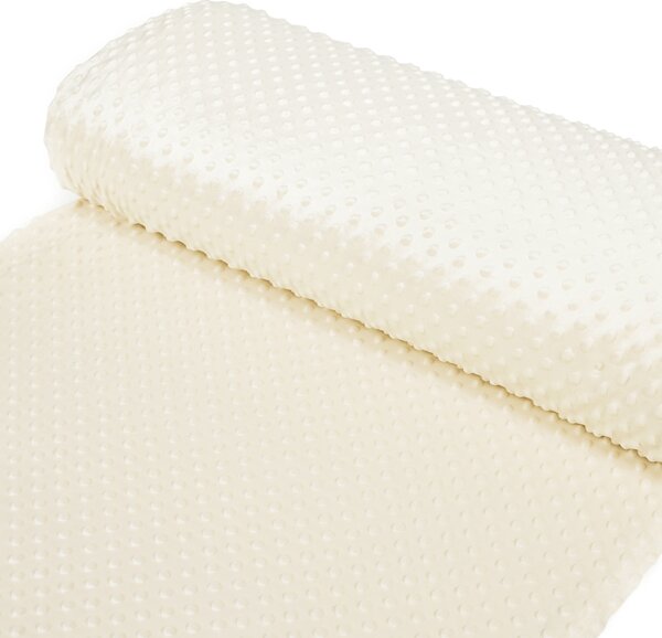 Detská látka Minky 3D bodky MKP-014 Krémová - šírka 150 cm