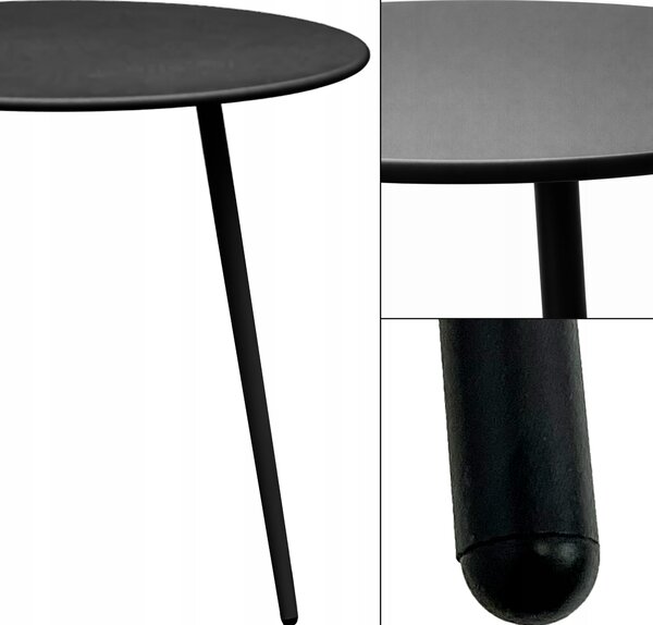 Dekorstudio Záhradný kávový stolík DOMO čierny - 80 cm