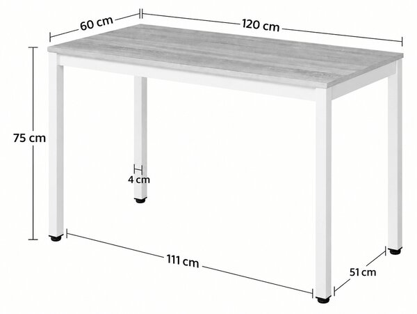 Jedálenský set 1 + 4, biely stôl TESSA 120x60 cm dekor dub + béžová stolička BALI MARK s bukovými nohami