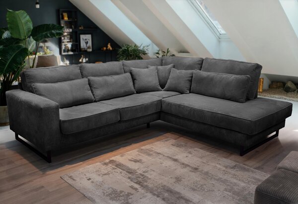 ROHOVÁ SEDAČKA, textil, kompozitné drevo, antracitová Livetastic - Sedačky, Online Only