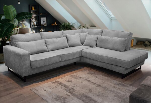 ROHOVÁ SEDAČKA, textil, kompozitné drevo, svetlosivá Livetastic - Sedačky, Online Only