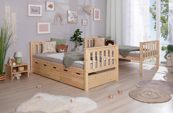 POSCHODOVÁ POSTEĽ, 90/200 cm prírodná farba Livetastic - Detské izby, Online Only