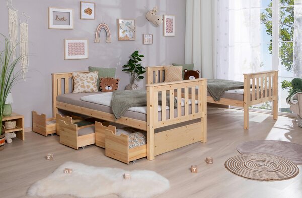 POSCHODOVÁ POSTEĽ, 90/200 cm prírodná farba Livetastic - Detské izby, Online Only