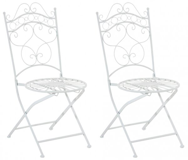 Kovová stolička skladacia Indra (SET 2 ks) - Biela