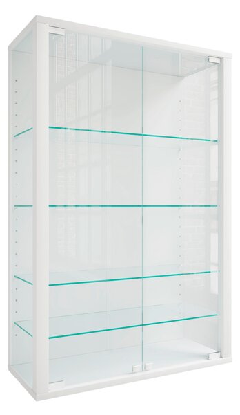 ZÁVESNÁ VITRÍNA, číra, biela, 59/91/25 cm Livetastic - Sklenené vitríny, Online Only