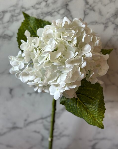 Umelá hortenzia 50 cm – biela, realistická na dotyk - 31 - 50 cm