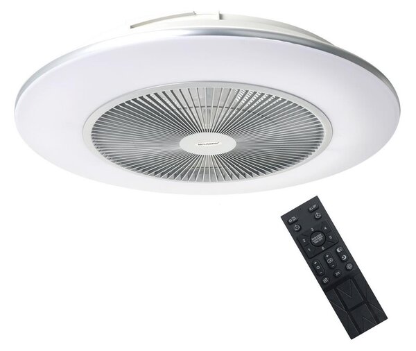 Milagro LED Stmievateľné stropné svietidlo s ventilátorom ARIA LED/38W/230V strieborná + DO MI1979 + záruka 3 roky zadarmo