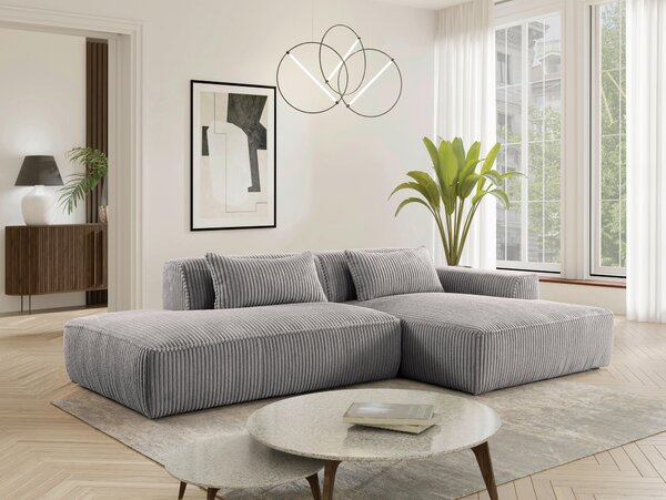 ROHOVÁ SEDAČKA, plast, textil, kompozitné drevo, sivá Livetastic - Sedačky, Online Only