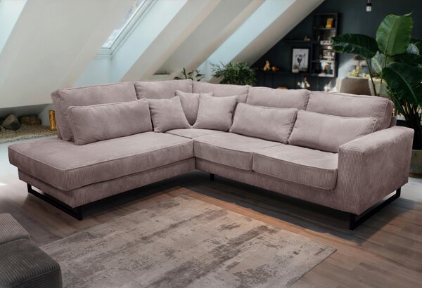 ROHOVÁ SEDAČKA, textil, kompozitné drevo, cappuccino Livetastic - Sedačky, Online Only