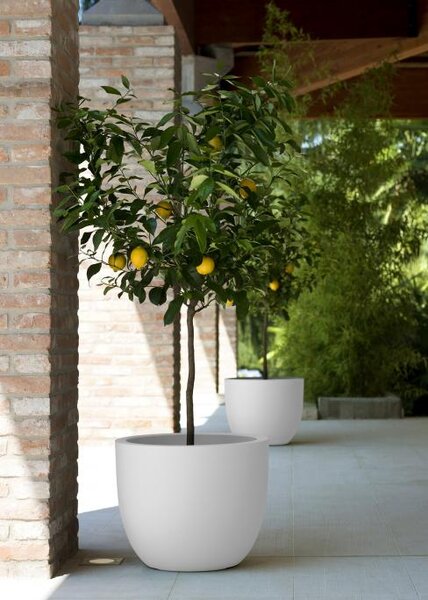 Biely dekoratívny kvetináč Aria 54 cm - Biela - 31 - 50 cm