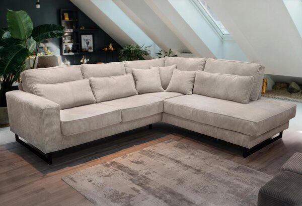 ROHOVÁ SEDAČKA, textil, kompozitné drevo, béžová Livetastic - Sedačky, Online Only
