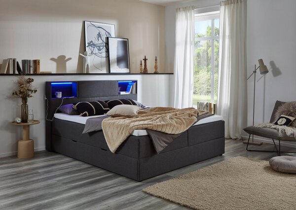 BOXSPRINGOVÁ POSTEĽ, 160/200 cm, antracitová Xora - Online Only spálne, Online Only