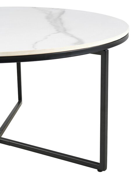 KONFERENČNÝ STOLÍK, čierna, biela, kov, keramika, 80/80/37 cm Livetastic - Stolíky do obývačky, Online Only