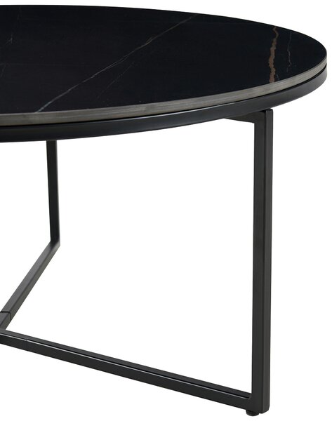 KONFERENČNÝ STOLÍK, čierna, kov, keramika, 80/80/37 cm Livetastic - Stolíky do obývačky, Online Only