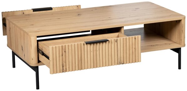 KONFERENČNÝ STOLÍK, čierna, dub artisan, kov, kompozitné drevo, 110/60/37 cm MID.YOU - Stolíky do obývačky, Online Only