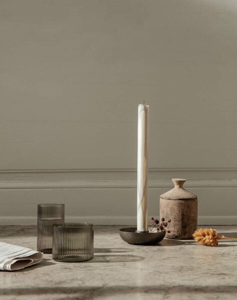 Ferm Living Sviečky Dryp set 2ks, deep blue