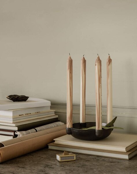 Ferm Living Sviečky Dryp set 2ks, beige