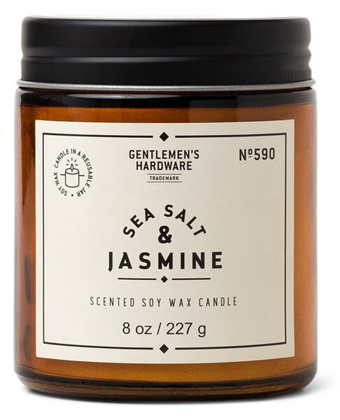 Vonná sójová sviečka doba horenia 48 h Sea Salt & Jasmine – Gentlemen's Hardware