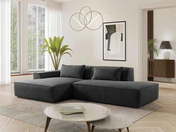ROHOVÁ SEDAČKA, plast, textil, kompozitné drevo, antracitová Livetastic - Sedačky, Online Only