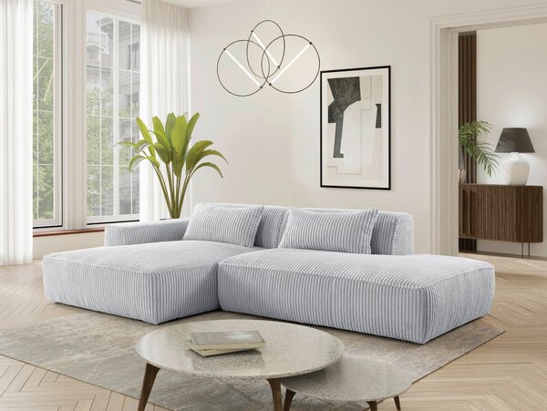 ROHOVÁ SEDAČKA, plast, textil, kompozitné drevo, svetlosivá Livetastic - Sedačky, Online Only