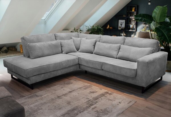ROHOVÁ SEDAČKA, textil, kompozitné drevo, svetlosivá Livetastic - Sedačky, Online Only