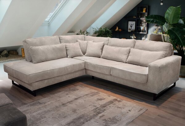 ROHOVÁ SEDAČKA, textil, kompozitné drevo, béžová Livetastic - Sedačky, Online Only