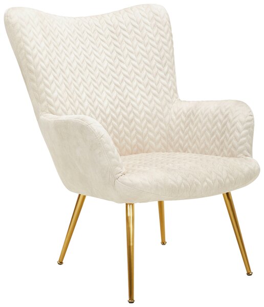 KRESLO UŠIAK, kov, textil, béžová Ambia Home - Kreslá