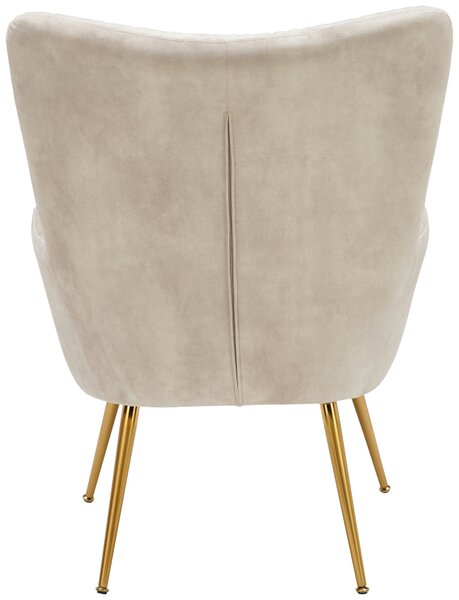 KRESLO UŠIAK, kov, textil, béžová Ambia Home - Kreslá