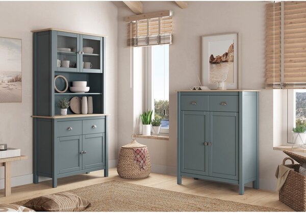 Komoda sivozelená z borovicového dreva 90x110x40 cm Misti – Marckeric