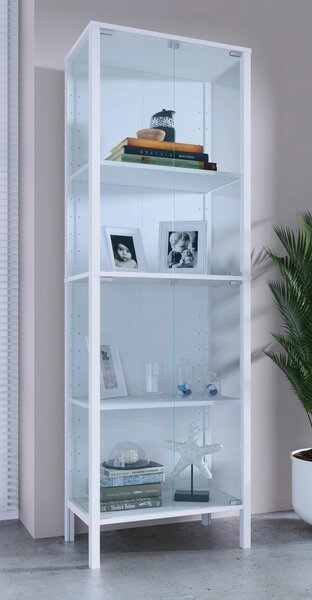 VITRÍNA, číra, biela, 60/178/35 cm Livetastic - Sklenené vitríny, Online Only